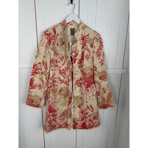 NWT Sigrid Olsen M Multicolor Pink Acrylic Blend Overcoat